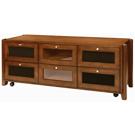 59 Inch Wide Entertainment Console with Drop Down Storage